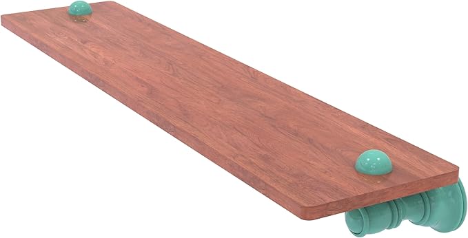 Allied Brass CL-1-22-IRW-SFG Carolina Collection 22 Inch Wood Shelf, Sea Foam Green