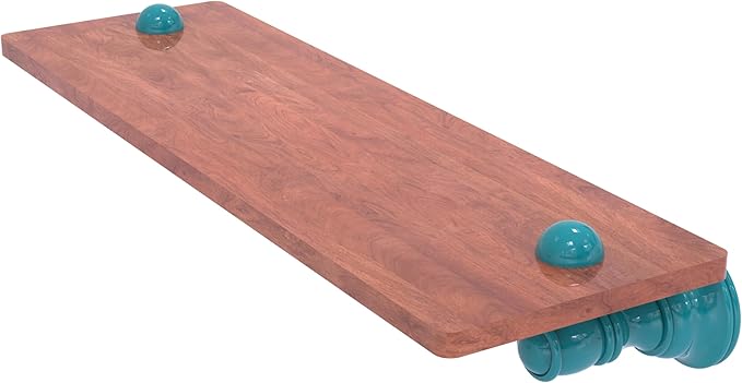 Allied Brass CL-1-16-IRW-GLT Carolina Collection 16 Inch Wood Shelf, Glokzin Teal