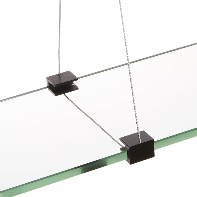 Spancraft Glass CR-12x24-Black Crane Glass Shelf, Black, 12" x 24"
