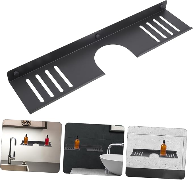 Zerodeko Over Bathroom Sink Organizer No Drill Wall Shelf for Bathroom Kitchen Sink Storage Multifunctional Design for Clutter Space Stylish Modern Look Shaped