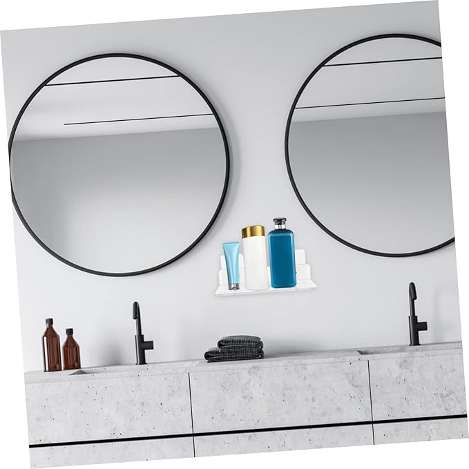 LIFKOME Durable Wall-Mounted Storage Rack 2 Pcs Modern Shelves Bathroom Shelf No Drill Minimalist Style