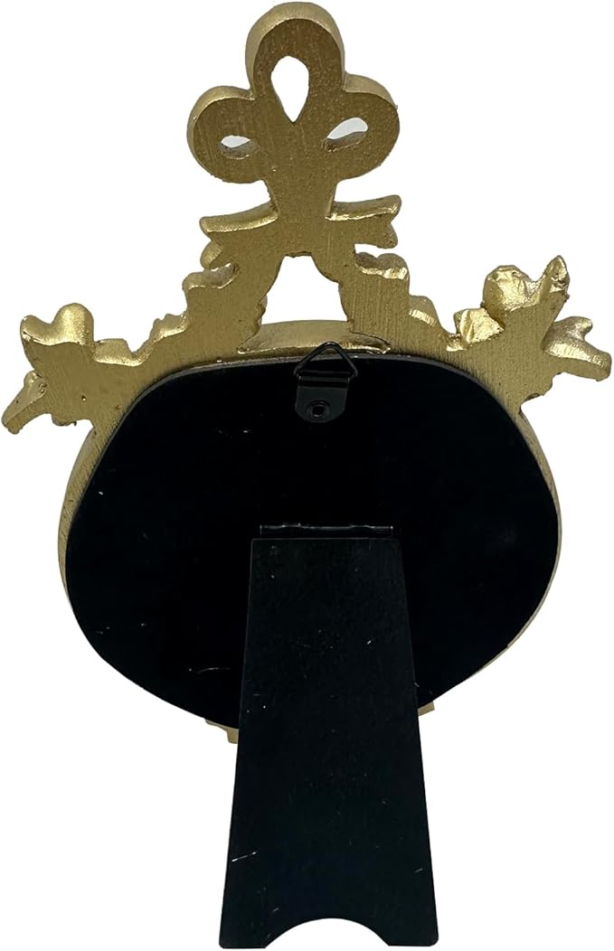 Vintage Vanity Makeup Desk Mirror, Antique Traditional Bow Table Mirror, Gold, for Dressing Table, Bedroom, Bathroom, Tabletop