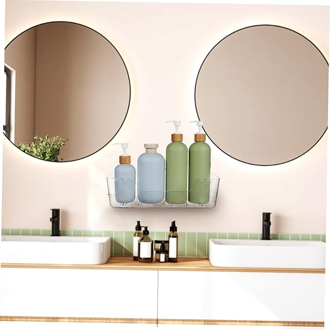 2pcs Floating Shelves for Bathroom No Drill Wall Mount Organizer for Bathroom Accessories Design for Easy Installation Minimalist Storage