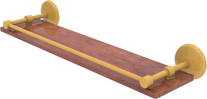 Allied Brass MC-1-22-GAL-IRW-SGL Monte Carlo Collection 22 Inch Solid IPE Ironwood Shelf with Gallery Rail, Spanish Gold