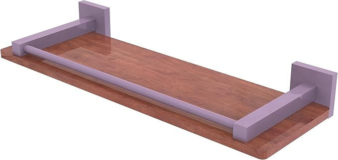 Allied Brass MT-1-16-GAL-IRW-LVN Montero Collection 16 Inch Solid IPE Ironwood Shelf with Gallery Rail, Lavender