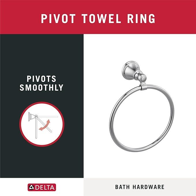 Delta Faucet 73246-SS Woodhurst 6 3/8" Wall Mount Towel Ring