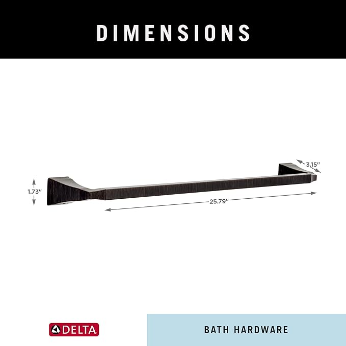 DELTA FAUCET 75124-RB Dryden Wall Mounted 24 in. Towel Bar in SpotShield Venetian Bronze
