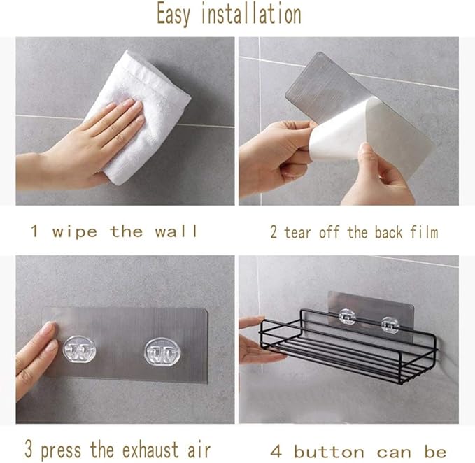 AGYH Bathroom Shelf Wall Hanging Bathroom Punch-Free Storage Rack Vanity Wall Storage Rack (Color : White)