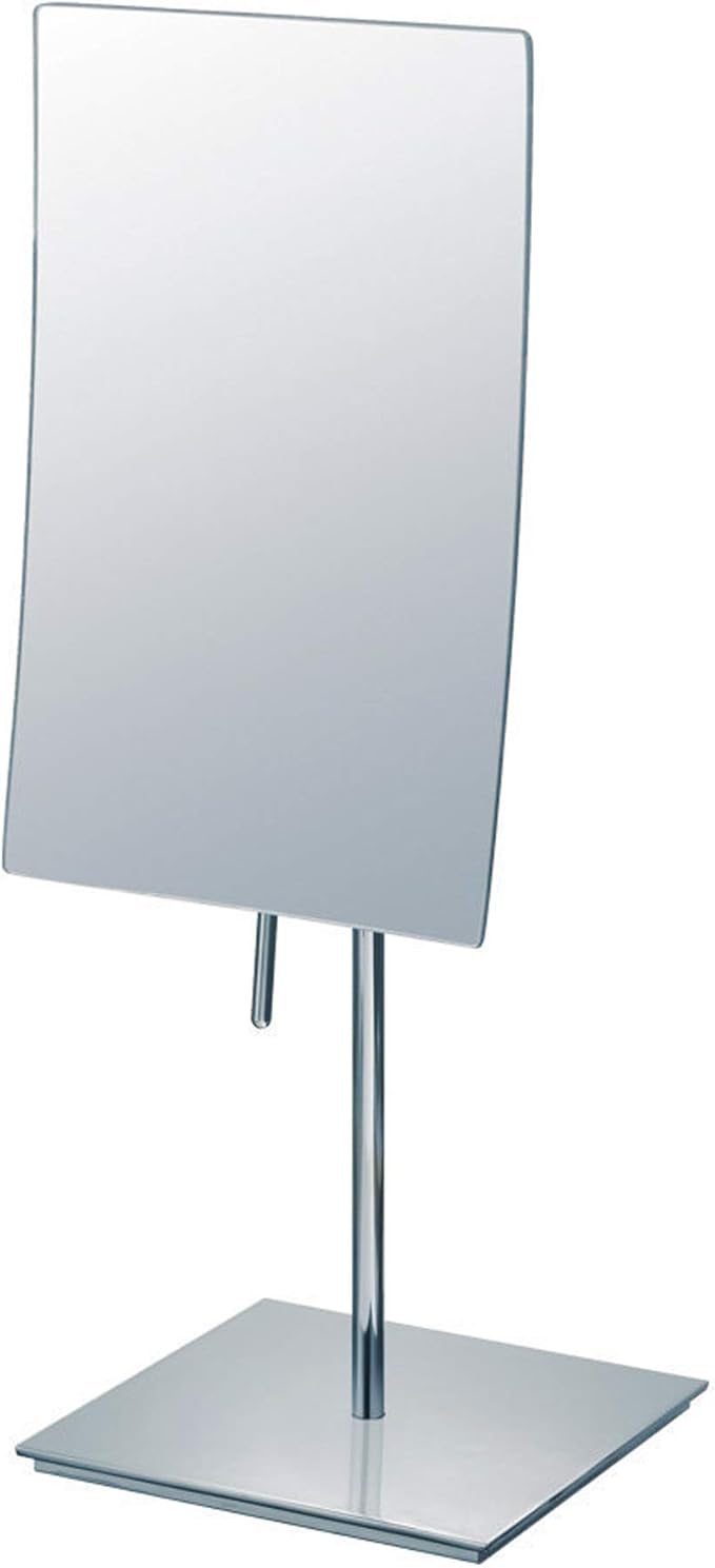 Marriott Minimalist Table-Top Vanity Mirror - Swivel Vanity Mirror with 3X Magnification - Sleek Chrome Finish