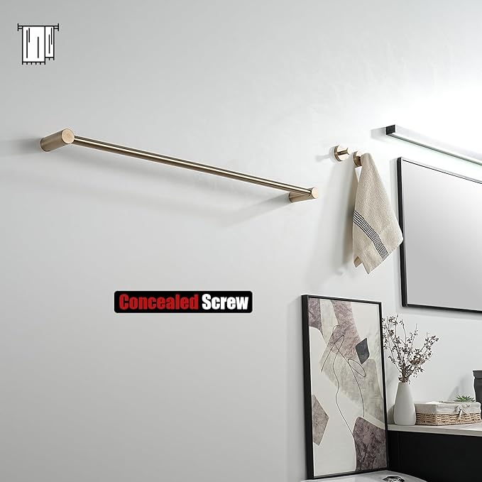 JQK Bath Towel Bar Champagne Bronze, 32.5 Inch 304 Stainless Steel Thicken 0.8mm 2 Pieces Towel Rack Bathroom Wall Mount, Useable Length 30 Inch, TB610L30-CB