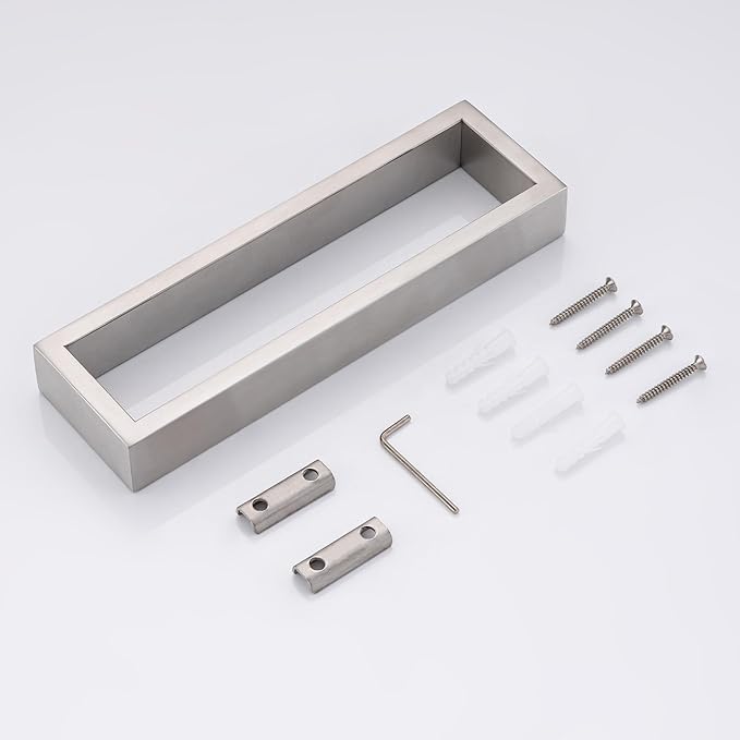 Towel Bar, 9 Inch Hand Towel Holder Wall Mount, Towel Racks for Bathroom Accessories, Stainless Steel Towel Ring Hardware (Brushed Nickel, 1 Pack)