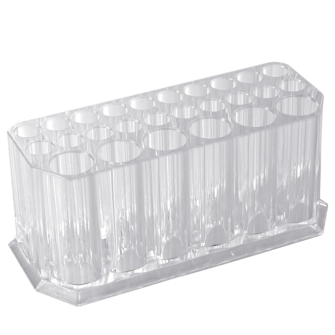 2 Pack Acrylic Makeup Brush Holder, Nail Polish Organizer, Clear Brushes Beauty Organizers and Cosmetic Display Storage Box, Blue