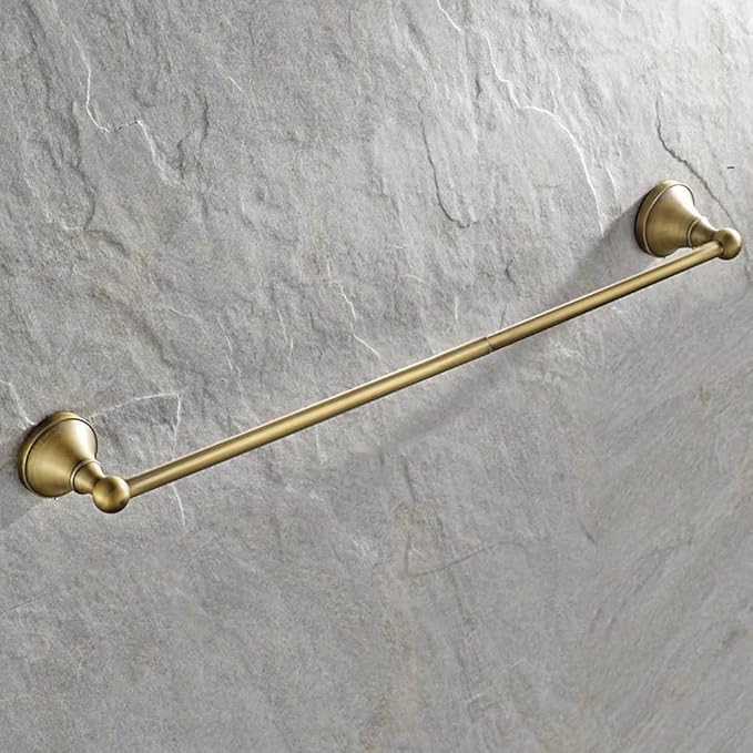 Leyden Antique Brass Towel Bar, Adjustable Towel Holder Rod Brass Towel Rack Bathroom Accessories Wall Mount
