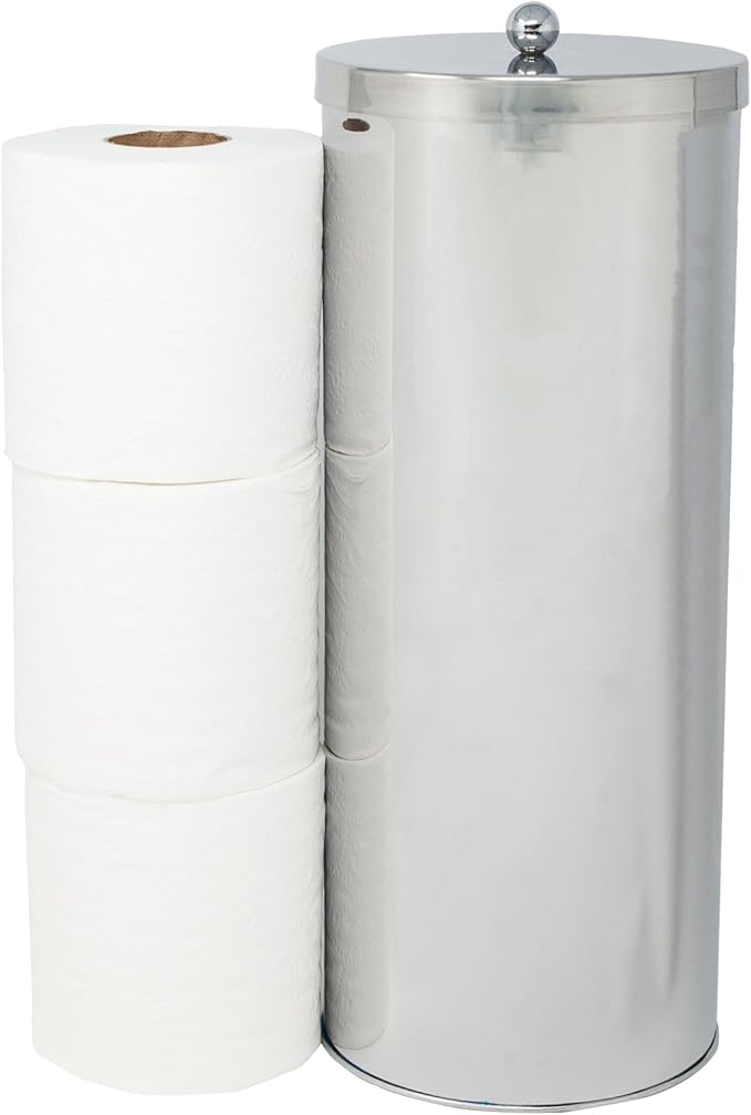 Stainless Steel Toilet Paper Canister and Toilet Brush Case Set (Set of 4)