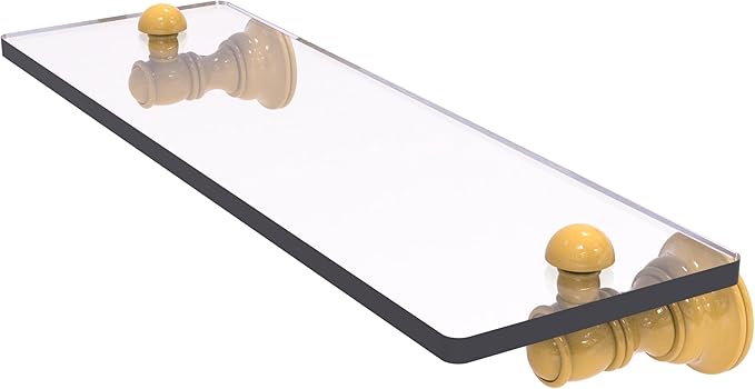 Allied Brass CL-1-16-SGL Carolina Collection 16 Inch Glass Shelf, Spanish Gold