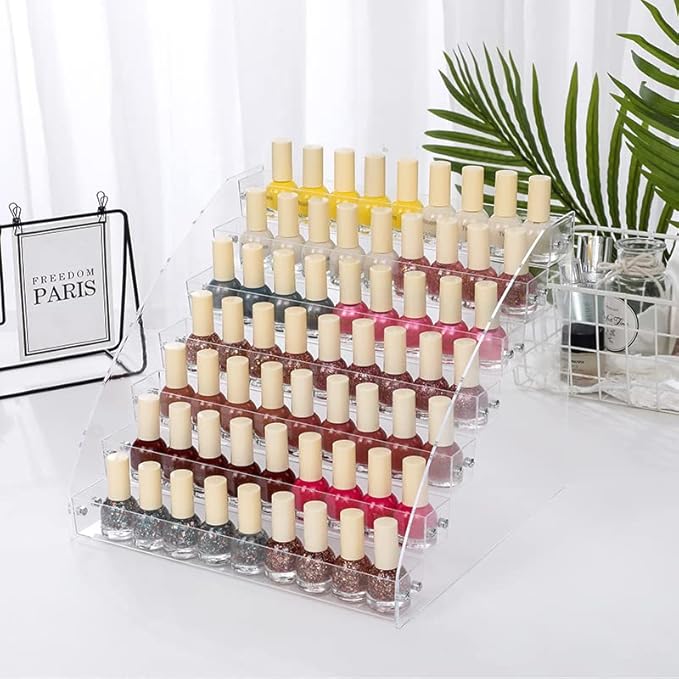 Nail Polish Organizer 84 Bottles of 7 Layers Acrylic Display Rack Eyeglasses Storage Essential Oils Holder Makeup Organizer