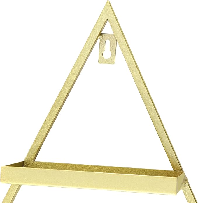 10 Pcs Nail Polish Organizer Rack Wall-Mounted Acrylic Nail Polish Rack - 5 Multi-Tier Triangular Racks and 5 Horizontal Bars for Home, Cosmetics Stores and Beauty Shops (Gold)
