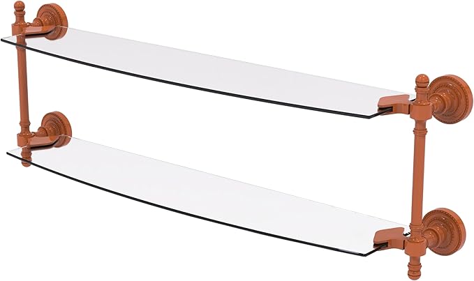 Retro Dot Collection Two Tiered Glass Shelf