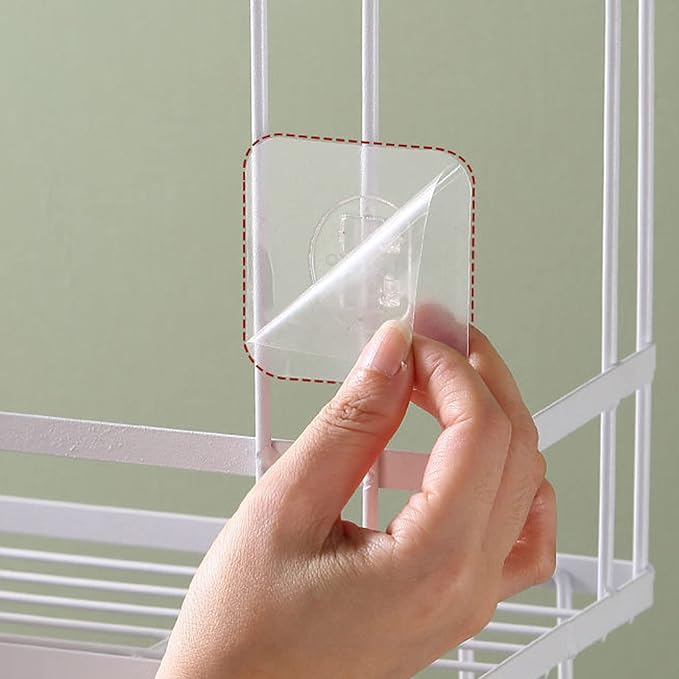 Fafeicy Toilet Shelf, Iron Material, Large Capacity Bathroom Organizer for Toilets, and NailFree Installation, Ideal for Bathroom Storage (Double Layer White)
