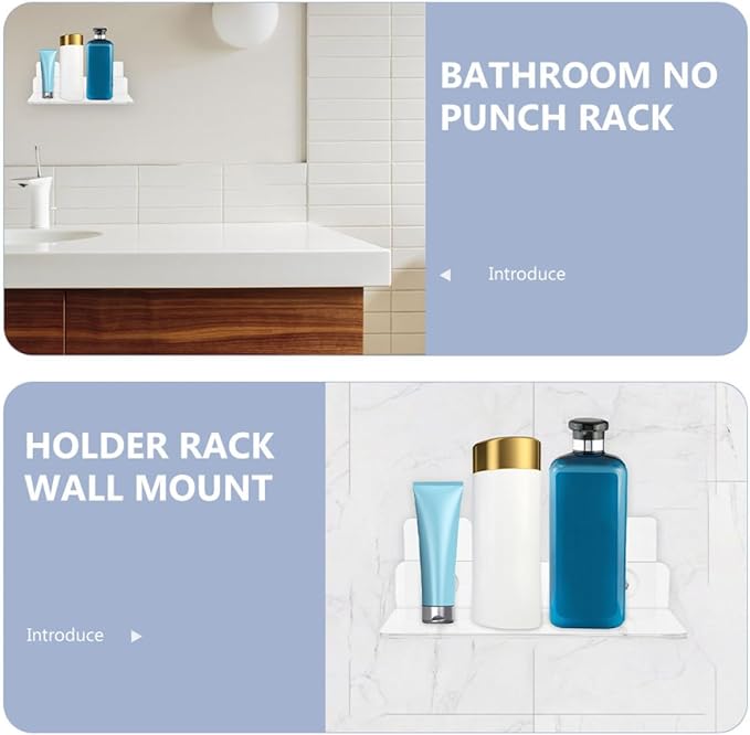 Acrylic Floating Wall Shelf Bathroom Storage Rack Organizer for Toiletries Kitchen Bedroom Office Transparent Modern Mounted Display