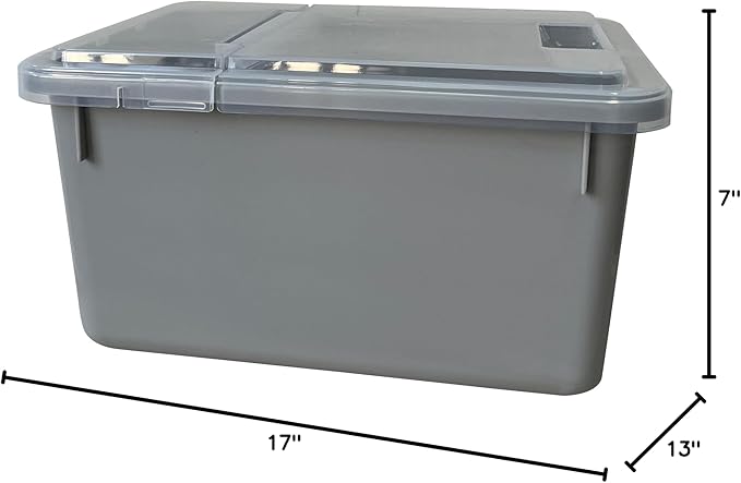 Skywin TidyFriend Laundry Pods Container with Lift Up Lid, 12.4" x 6.5" x 8.7", Airtight Storage Keeps Pods Fresh, Laundry Detergent Container & Dishwasher Pod Holder (Grey)