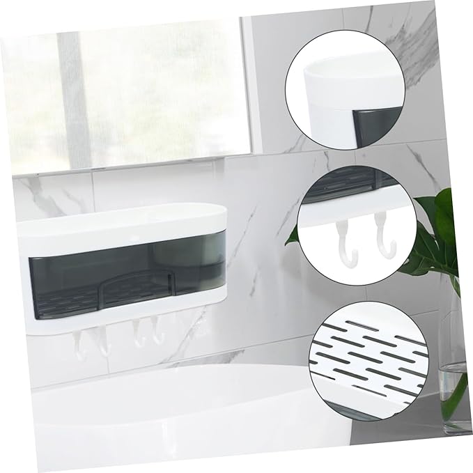 Wall-Mounted Storage Rack Bathroom Shelf Plastic Wall Shelves Multifunctional Kitchen Organizer Suitable for Bathroom and Kitchen Storage (Color Random) Random Color