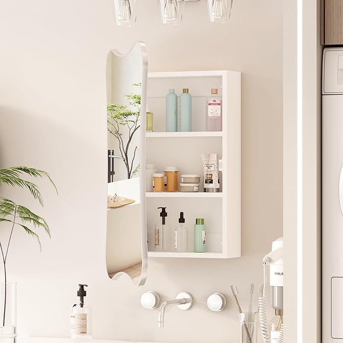 Bathroom Medicine Cabinet with Mirror,Mirrored Medicine Cabinets,Surface Mount Medicine Cabinet Wall Mounted,Bathroom Vanity Mirror with Storage 20x30