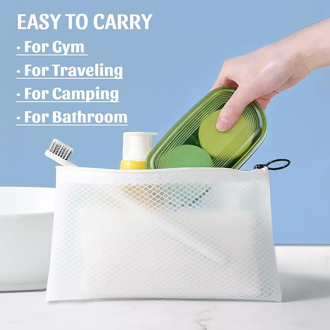 OZNER Travel Soap Case for Two Bars, Leak Proof Shampoo Bar Holder Compatible with Kitsch Bars, Soap Container with Drainage Layer for Bathroom, Camping, and Gym, Easy to Clean (Green)