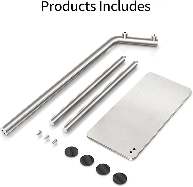 LSK Hand Towel Stand, Stainless Steel Bathroom Towel Holder Stand, Curved F-Shaped Countertop Towel Stand with Heavy Base, 16.6 Inch, Brushed Nickel