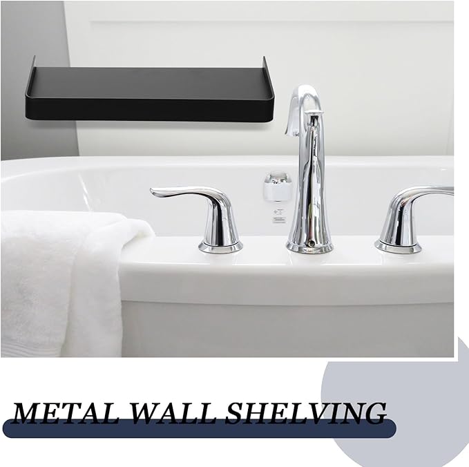 PRETYZOOM Stainless Steel Phone Wall Stand Adhesive Floating Shelf for Bathroom Wall Mount Storage for Bathroom Accessories