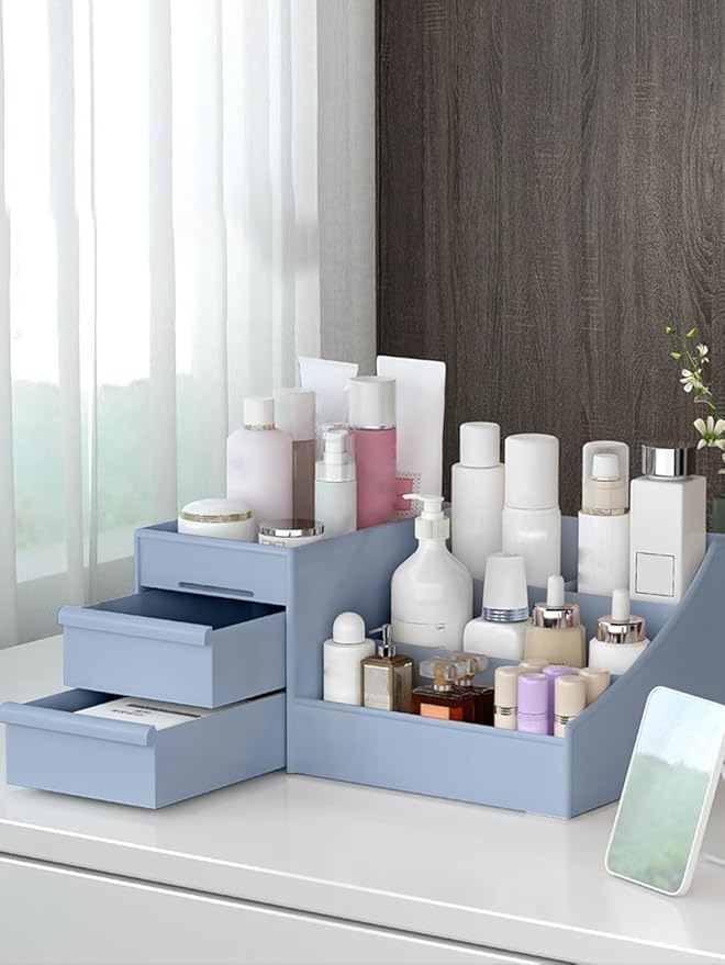 TEKCOOL Cosmetic Organizer Box Drawers Storage Plastic Stationary Box | Make Up Organiser for Women | Kitchen Organizer | Wardrobe Organisers | Jewellery Organisers
