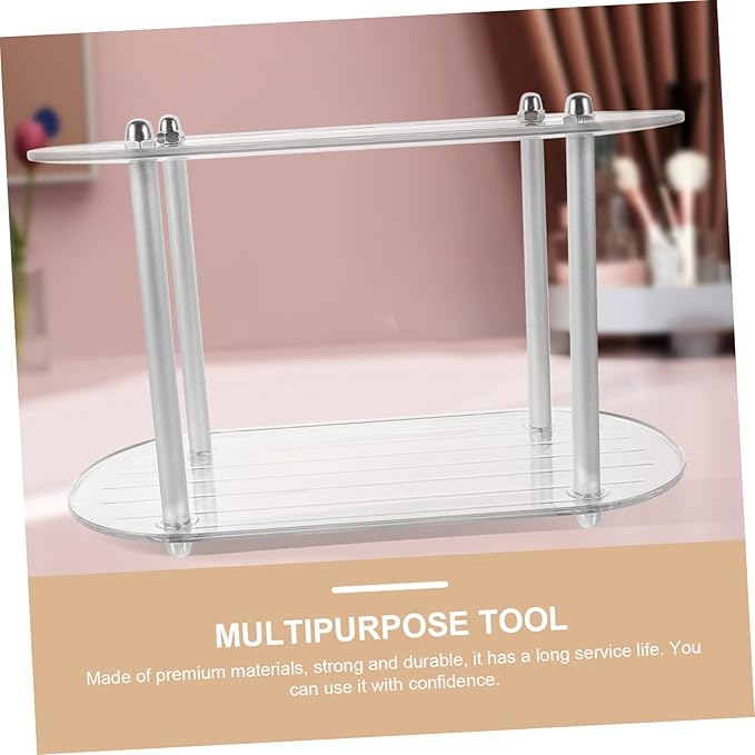 Bathroom Makeup Rack Toiletries Organizer Countertop Vanity Storage Dresser Shelf Bathroom Storage