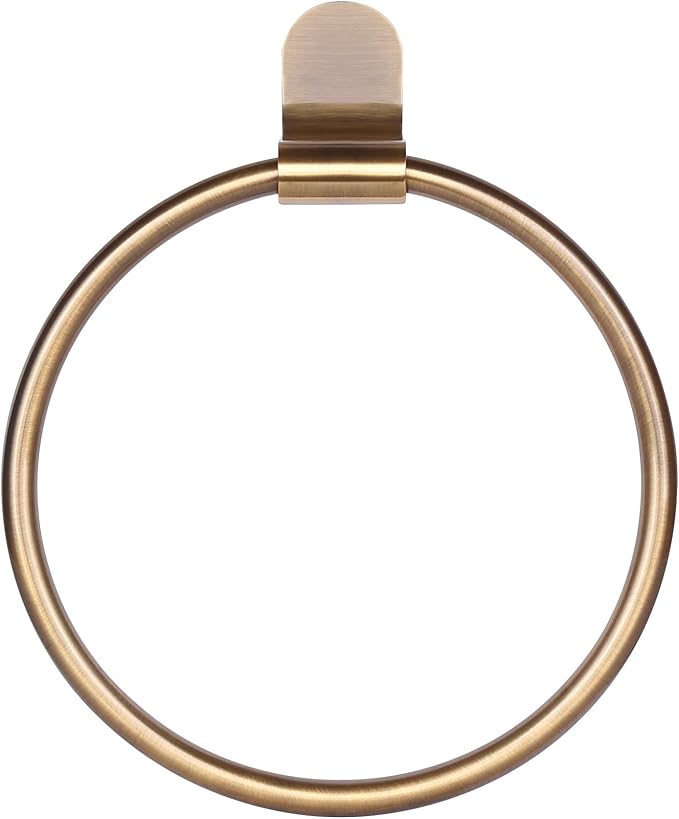 Lyla Gold Towel Ring – Modern 6.75-Inch Wall-Mounted Towel Holder for Bathroom, Minimalist Design with Matte Gold Finish, Durable & Easy to Install