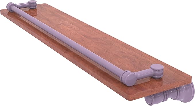 Allied Brass CL-1-22-GAL-IRW-LVN Carolina Collection 22 Inch Wood Shelf with Gallery Rail, Lavender