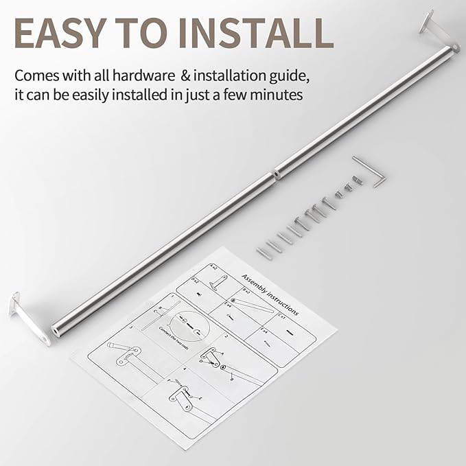 JUYSON 30 Inch Bathroom Towel Bar, Towel Racks for Bathroom Wall Mounted, Stainless Steel Heavy Duty Modern Single Towel Bar Holder Towel Rod Wall Mounted(Single Bar-Brushed Nickel, 30 in)