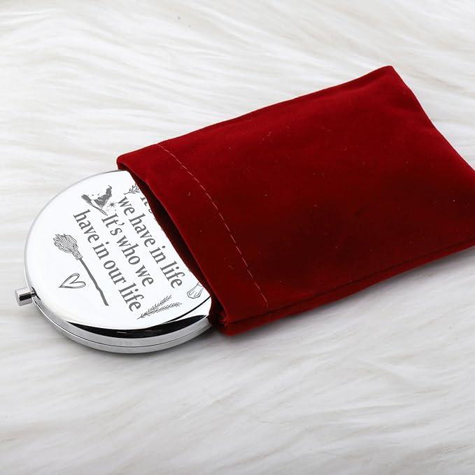 WUSUANED Witch Sister Makeup Mirror Practical Movie Inspired Mirrorr TV Show Fan Gift Magic Witch Gift Witchy Fans Gifts (Witch Sister Mirror Steel)
