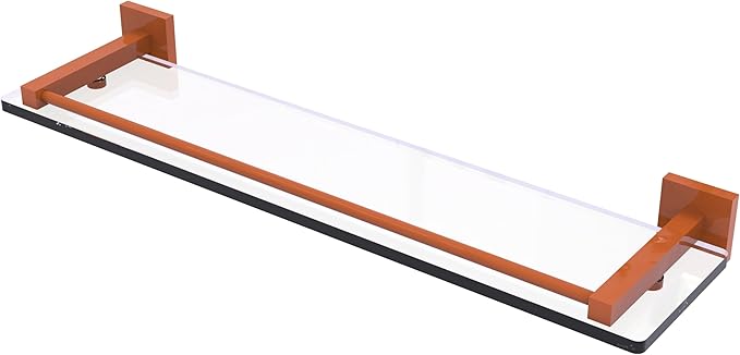 Allied Brass MT-1-22-GAL-ASP Montero Collection 22 Inch Glass Shelf with Gallery Rail, Autumn Sparkle