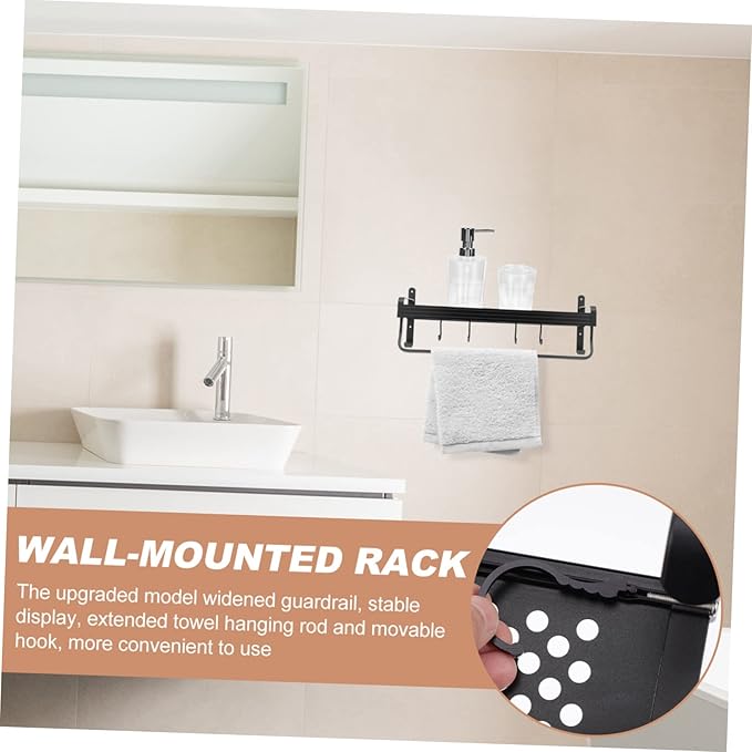 Aluminium Storage Rack Bathroom Counter Organizer Wall-Mounted Toilet Shelf Space Saving Storage Shelves