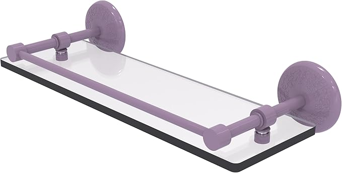 Allied Brass MC-1/16-GAL-LVN Monte Carlo 16 Inch Tempered Glass Shelf with Gallery Rail, Lavender