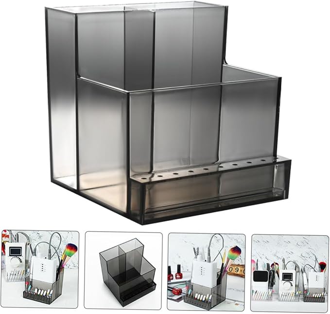 MERRYHAPY 1pc Nail Art Storage Box Makeup Lip Gloss Grinder Stand Eyebrow Drill Bit Holder Organizer Lipgloss Display Case Lipstick Holder Pencil Pen Cup Display Stand Polisher Acrylic