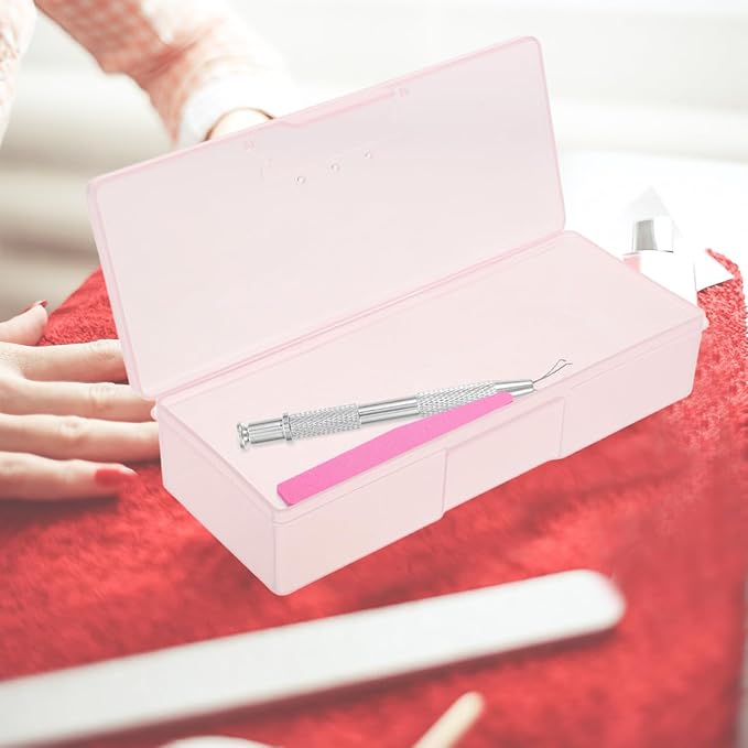 Manicure Tool Box Organizer Clear Nail Storage Case Portable Nail Kit Organizer for Home Salon Use with Large Capacity