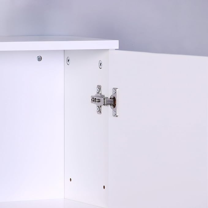Relaxdays bathroom wall cabinet, 2 shelves, HxWxD: 62 x 30 x 21 cm, adjustable shelf, slim design, MDF, white, 100% Fibreboard