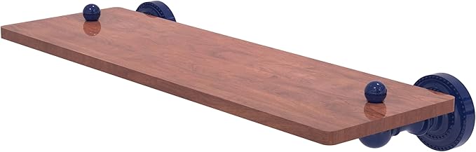 Allied Brass DT-1-16-IRW-MBL Dottingham Collection 16 Inch Solid IPE Ironwood Shelf, Mediterranean Blue