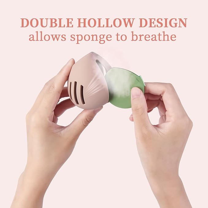 3 Pcs Makeup Sponge Holder, Cosmetic Travel Cases, Beauty Blender Storage, Durable Silicone Organizer for Wet or Dry Makeup Sponges, Space-Saving, Easy to Clean (white/pink/khaki)