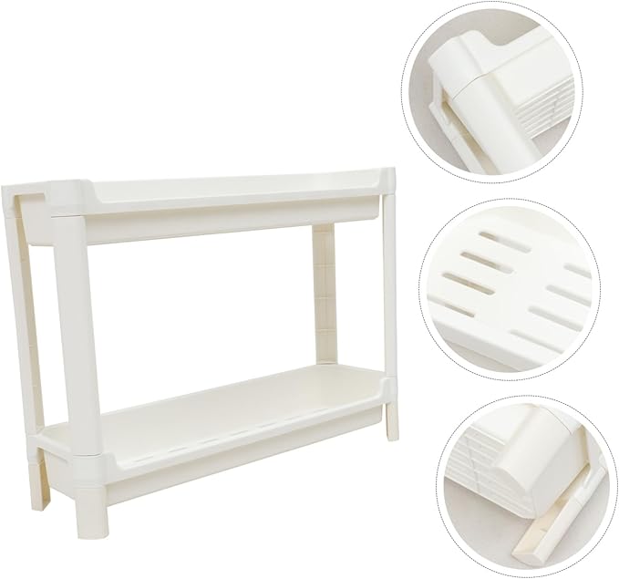Garneck Multifunctional Storage Rack Pp Plastic Space-Saving Corner Bathroom Shelf