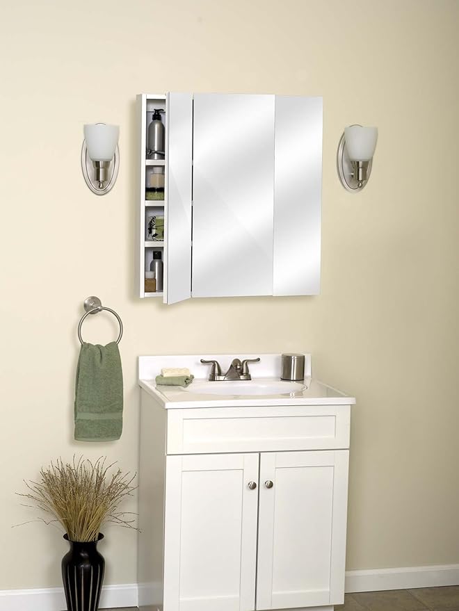 Zenith M24, Beveled Tri-View Medicine Cabinet, Frameless