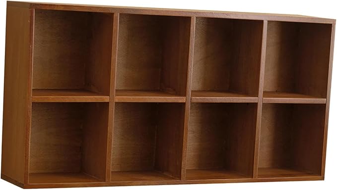 Wooden Display Shelf for Wall Display Case 8 Grids Wall Mounted Home Decoration Shelf for Bathroom Indoor