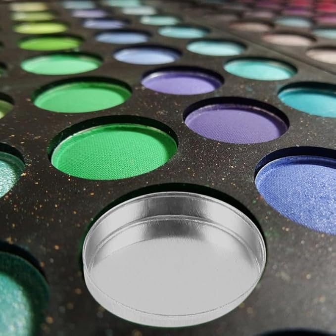 VOSAREA 30pcs Empty Round Metal Tin Palette Pans for Cosmetic Eyeshadow Blush and Lipstick 20mm Magnetic Organizer for DIY Makeup and Craft Projects