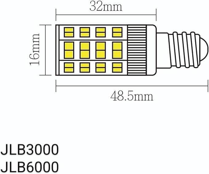 JERDON LED Replacement Light Bulb for Makeup Mirrors - 3000K (2 Pack) - LED Bulbs for Mirrors - Yellow-Tinted Lightbulbs
