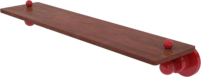 Allied Brass AP-1-22-IRW-FER Astor Place Collection 22 Inch Solid IPE Ironwood Shelf, Fire Engine Red